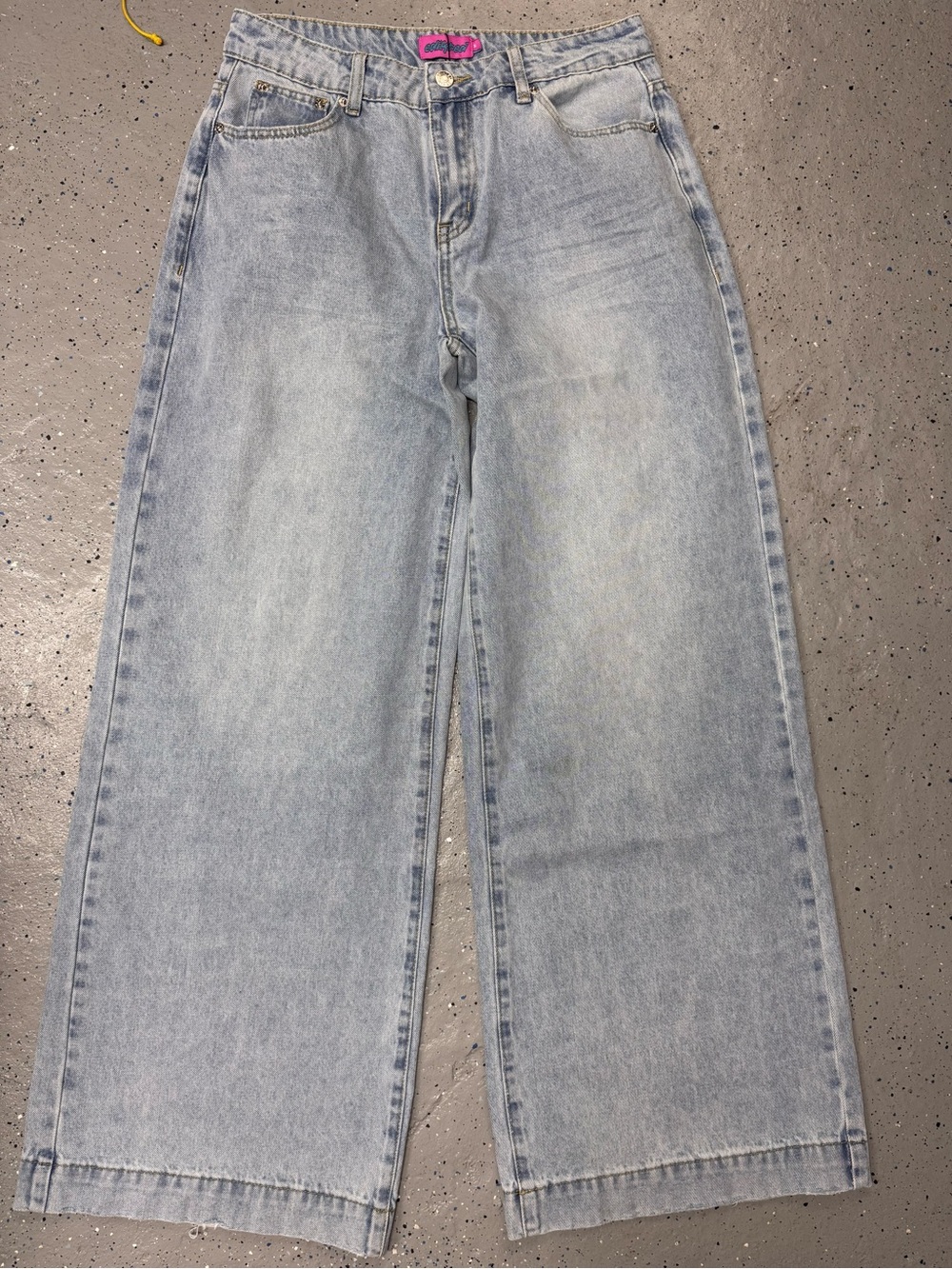 New Edikted Light Blue Denim Jeans with Pink Label